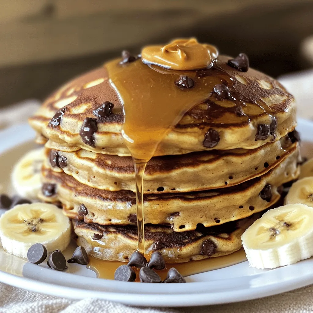 Peanut Butter Chocolate Chip Pancakes Simple and Tasty