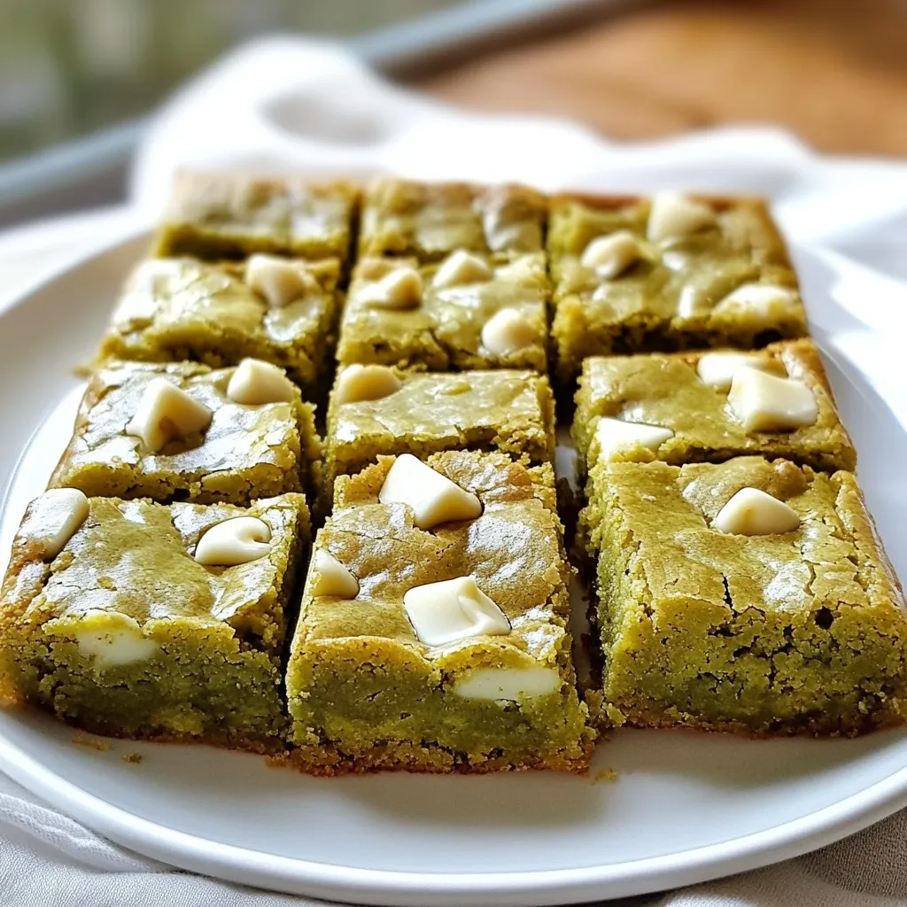 Matcha White Chocolate Blondies Delightful Treat Idea