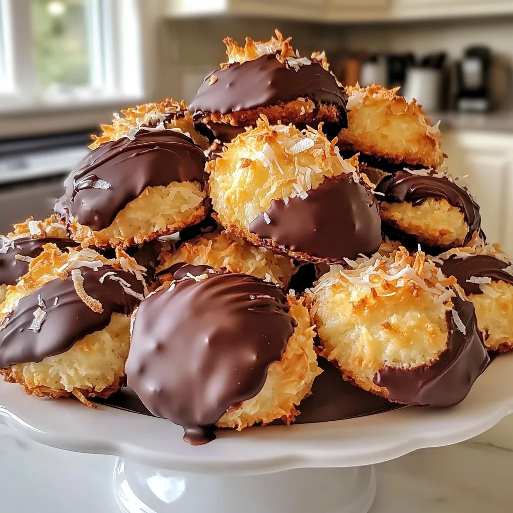 Chocolate Dipped Coconut Macaroons Rich and Simple Treat