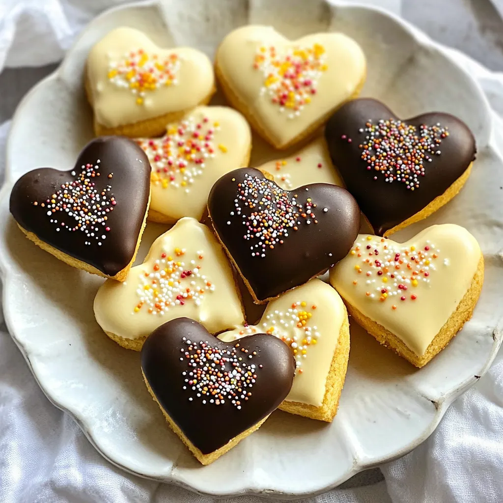 Chocolate Dipped Shortbread Hearts Delightful Treats