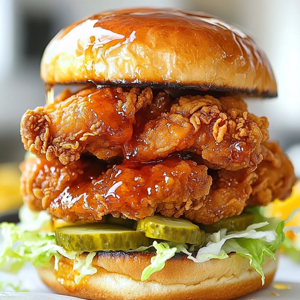 Hot Honey Chicken Sandwich Flavorful and Crunchy Bite
