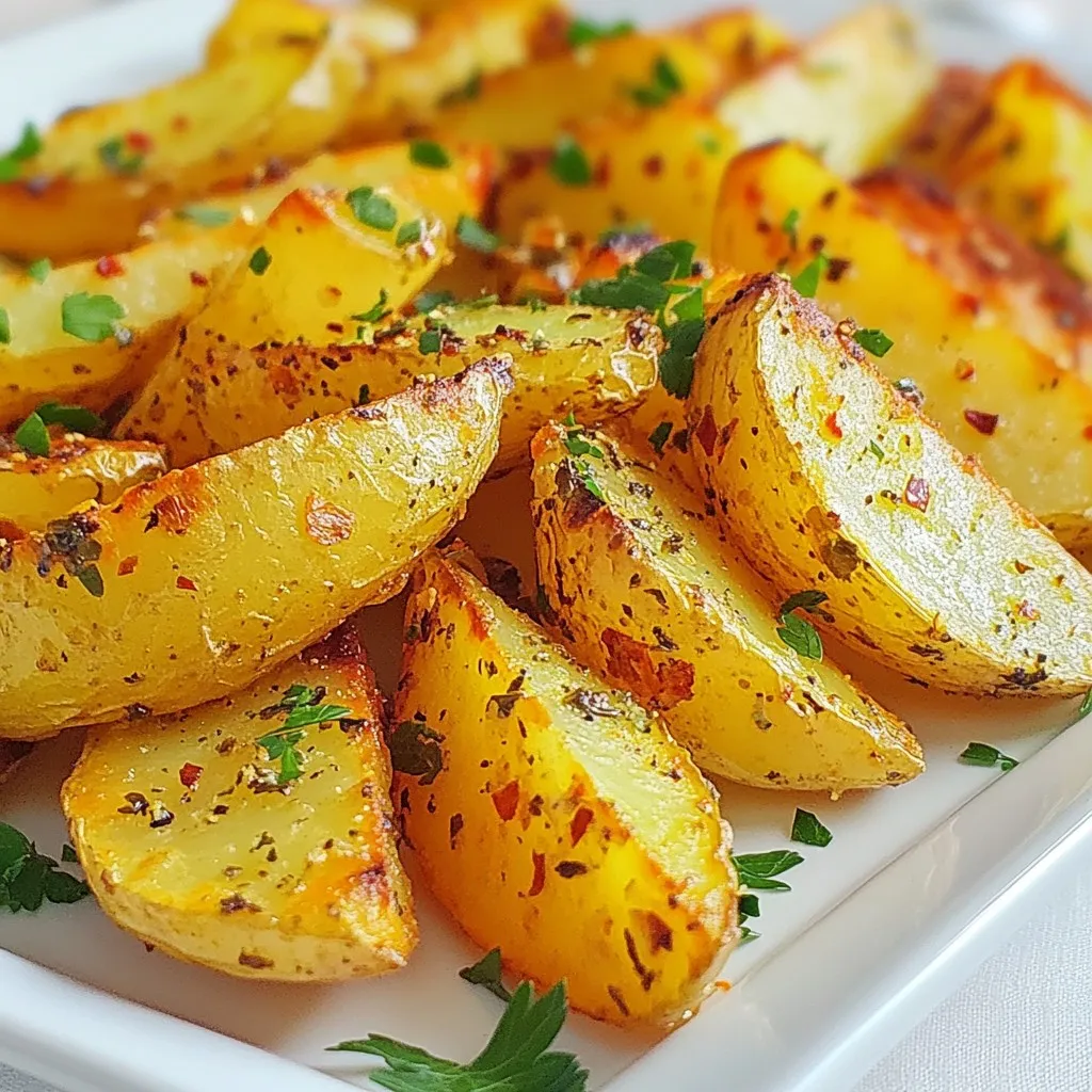 Garlic Herb Roasted Potato Wedges Simple and Tasty