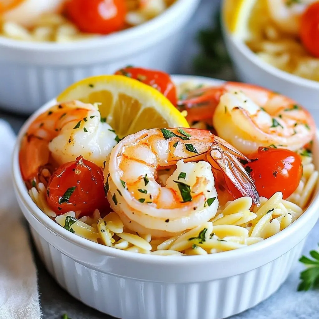Savory One-Pan Lemon Garlic Shrimp Orzo Delight
