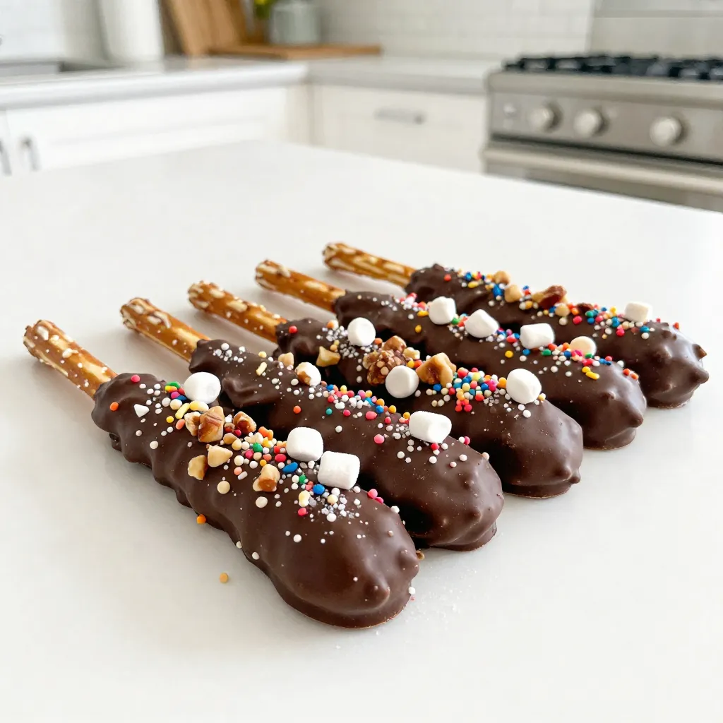 Chocolate Covered Pretzel Rods Irresistible Treats