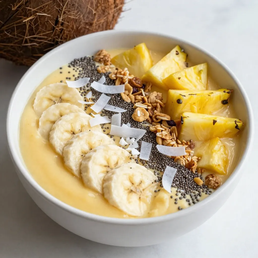 Coconut Pineapple Smoothie Bowl Refreshing and Healthy