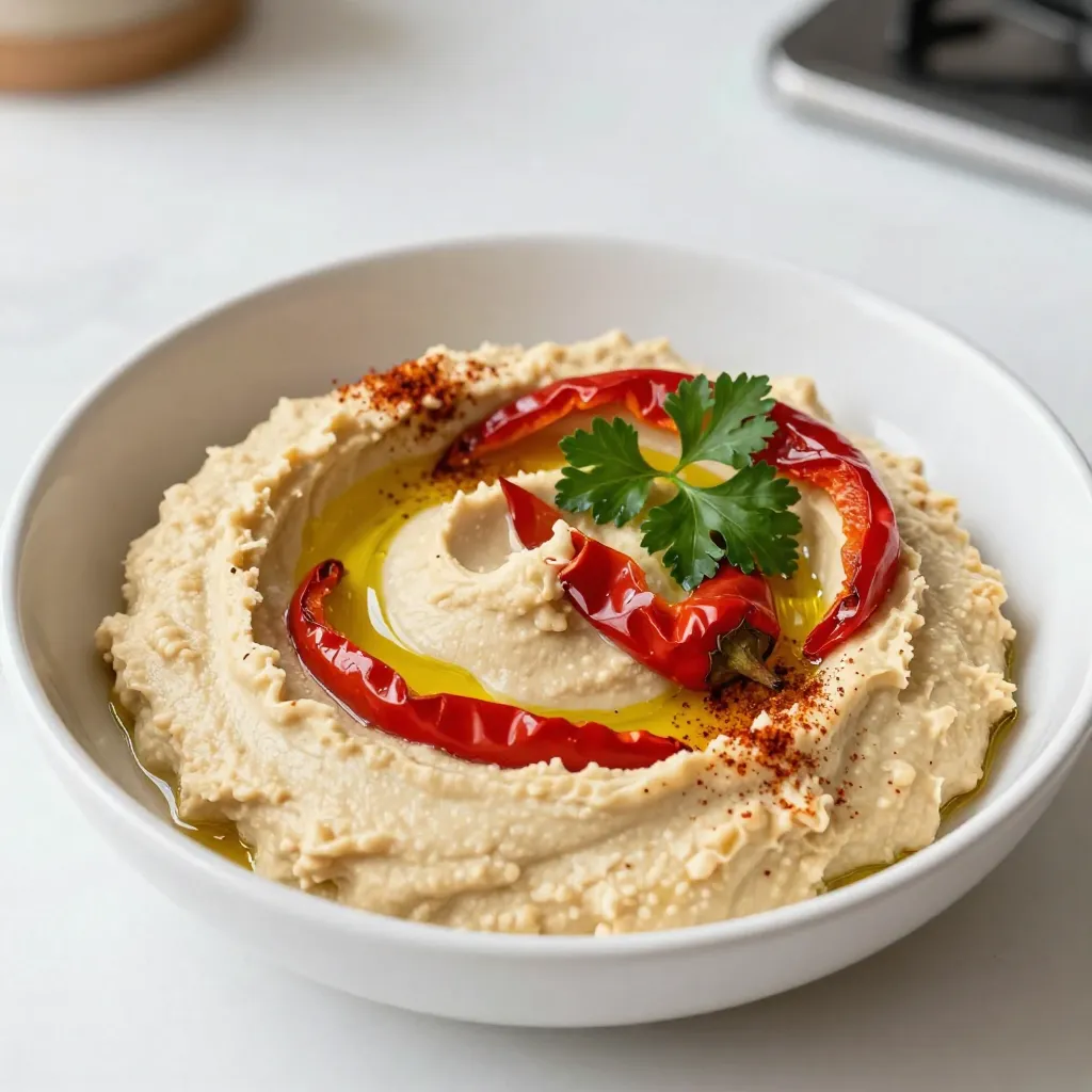 Roasted Red Pepper Hummus Simple and Creamy Recipe