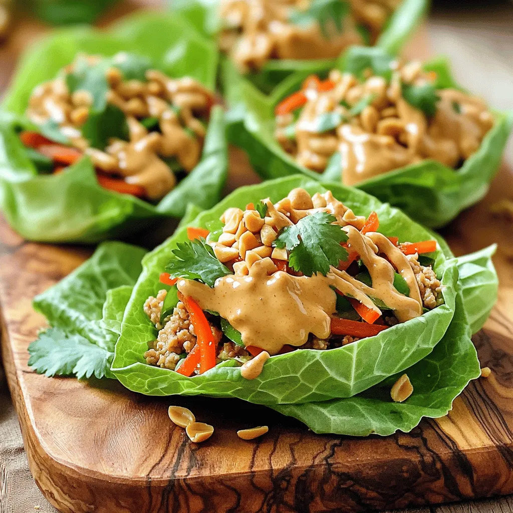 Thai Peanut Chicken Lettuce Cups Flavorful and Fresh Dish