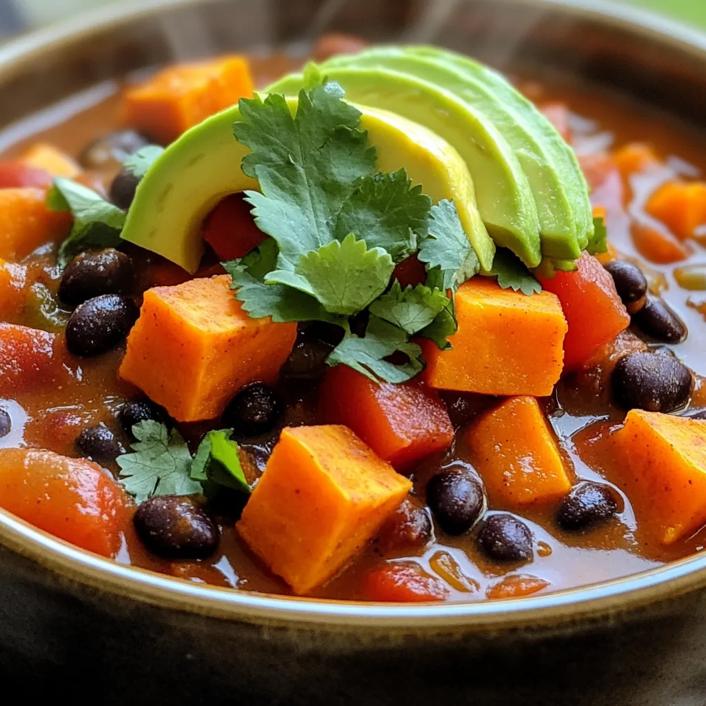 Slow Cooker Sweet Potato Black Bean Chili Delight
