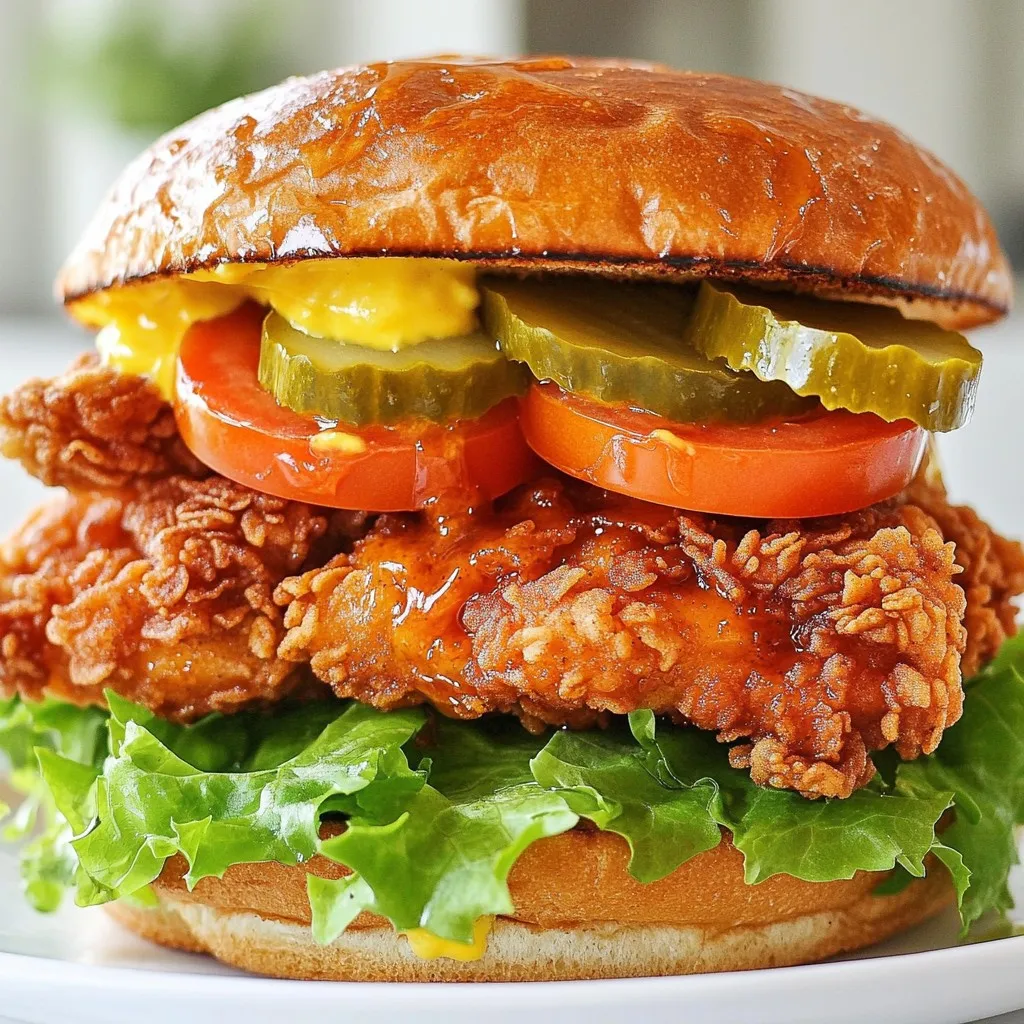 Hot Honey Chicken Sandwich Delightfully Crispy Meal