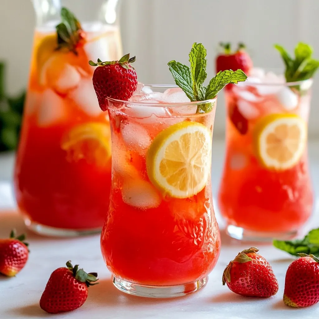 Strawberry Lemonade Punch Fresh and Refreshing Drink