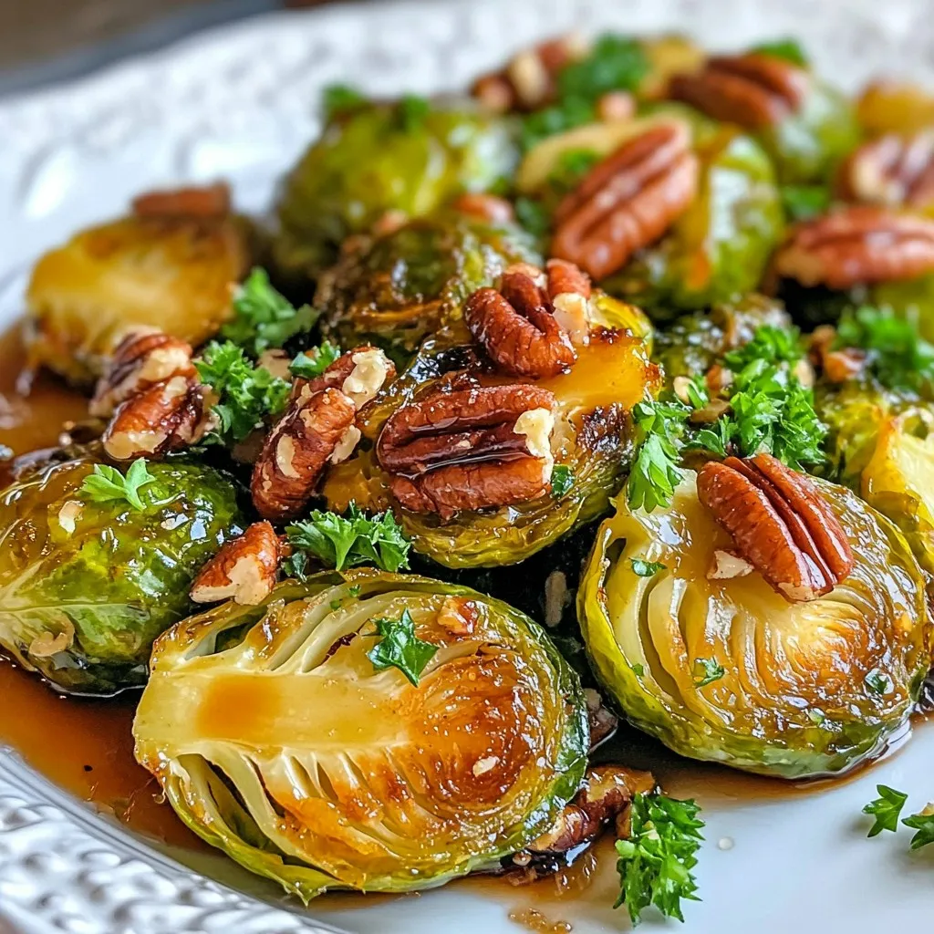 Maple Pecan Roasted Brussels Sprouts Simple Dish