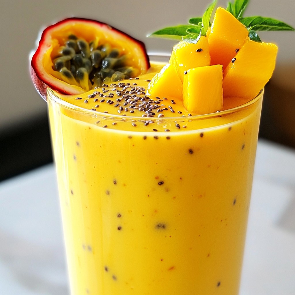 Quick Breakfast Tropical Passion Fruit Smoothie Delight