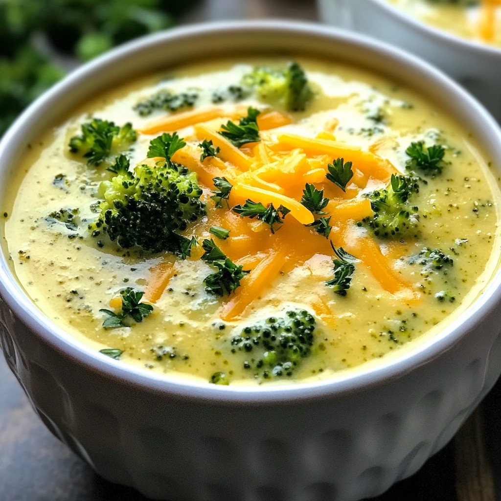 Creamy Broccoli Cheddar Soup Simple and Flavorful Meal