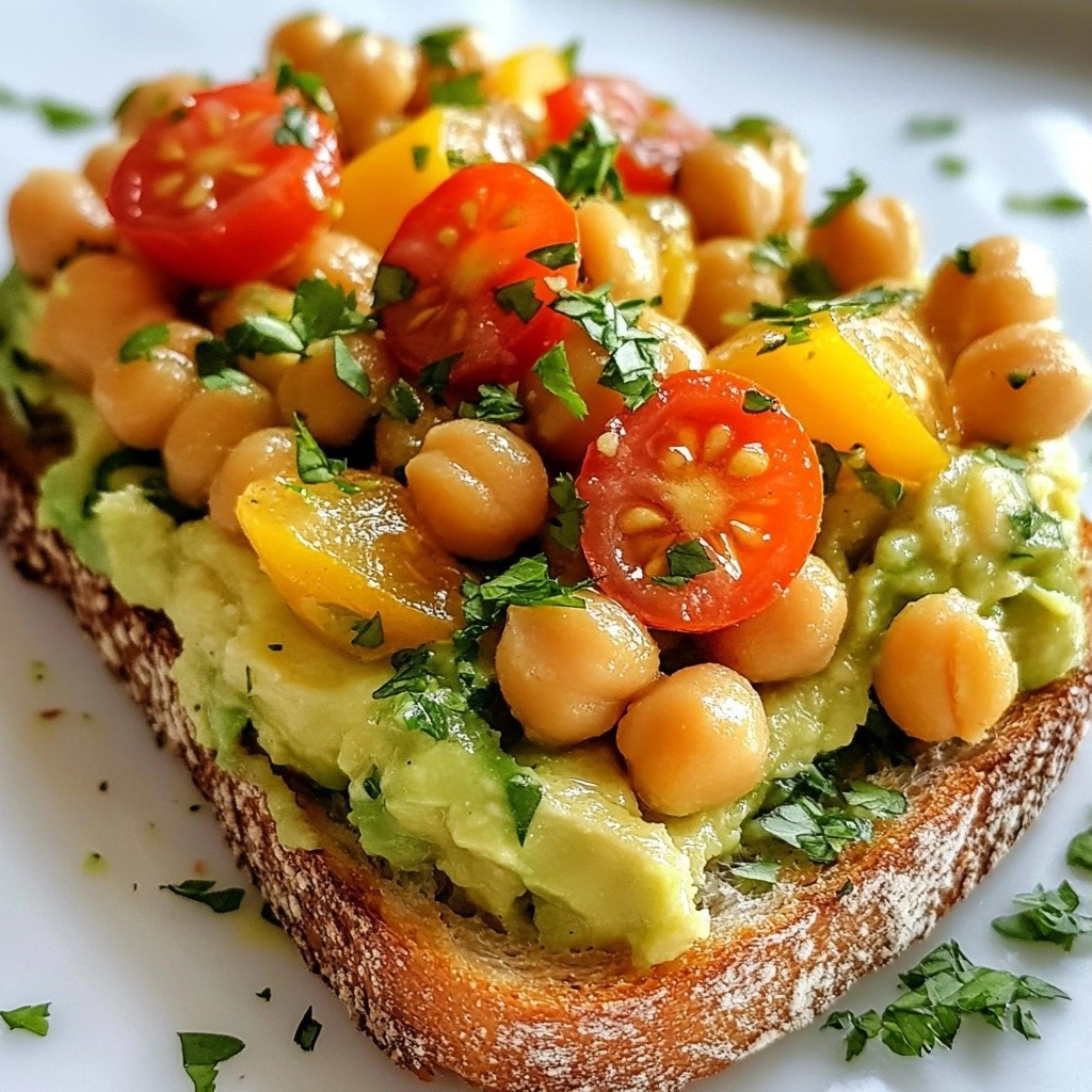 Quick Breakfast Smashed Avocado and Chickpea Toast Delight