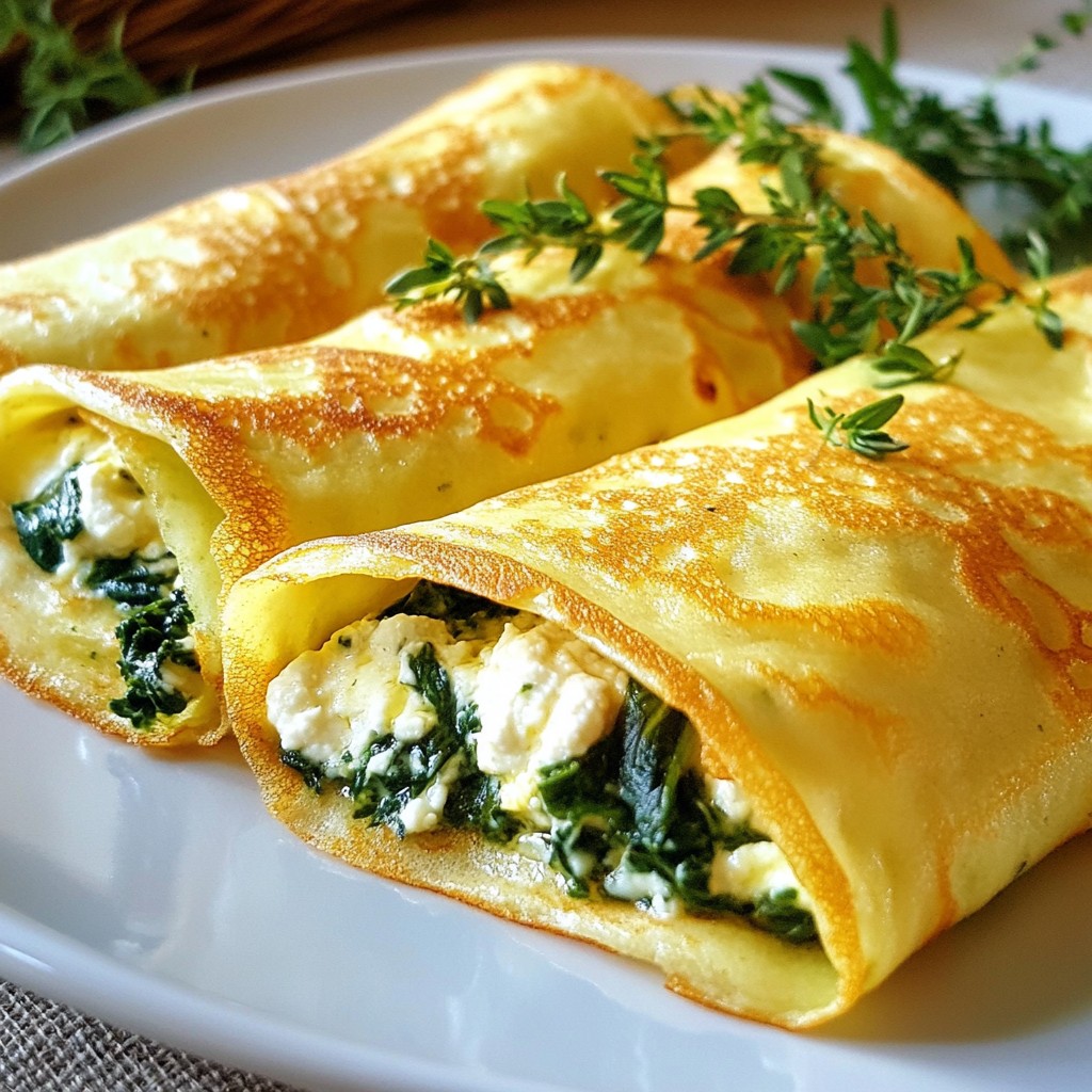 Quick Breakfast Spinach and Ricotta Crepes Recipe