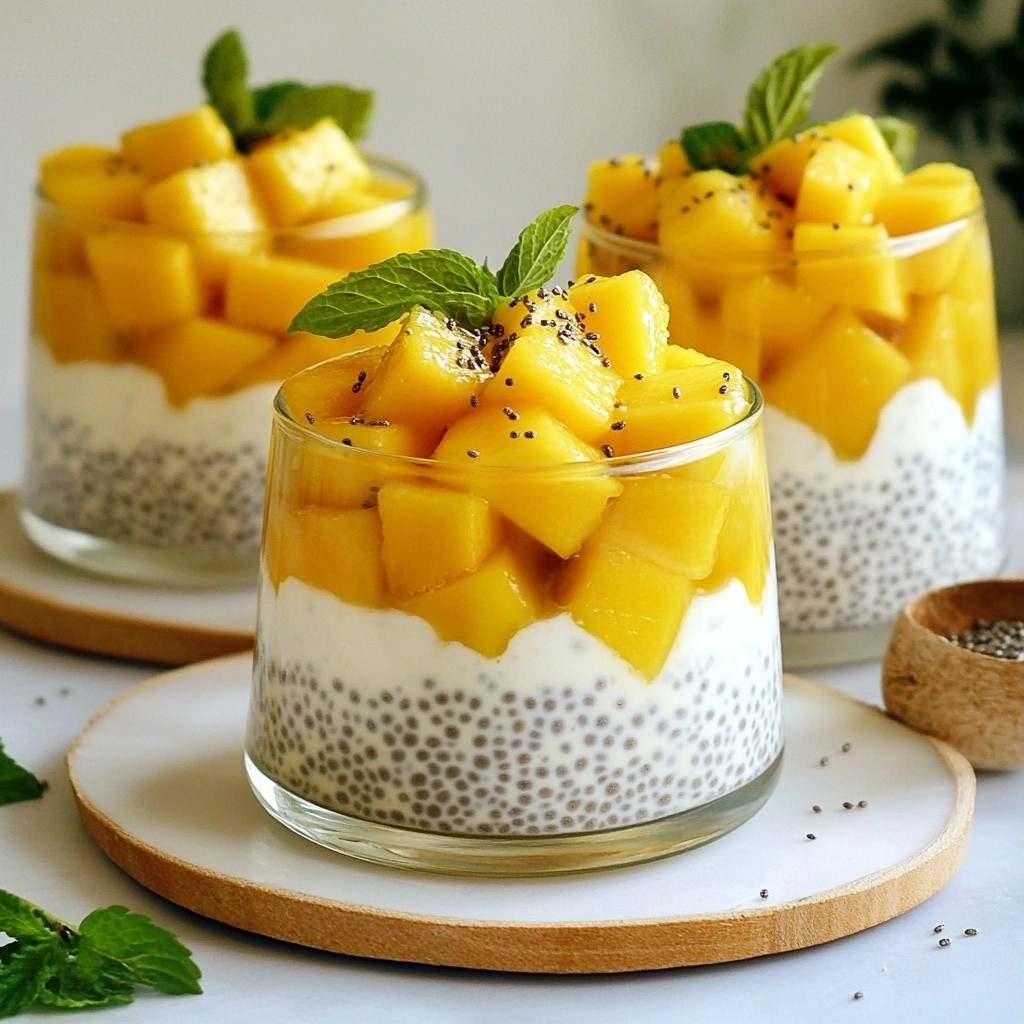 Quick Breakfast Mango and Coconut Chia Pudding Delight