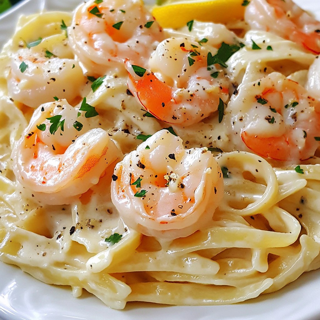 Garlic Shrimp Alfredo Pasta Flavorful Dinner Delight