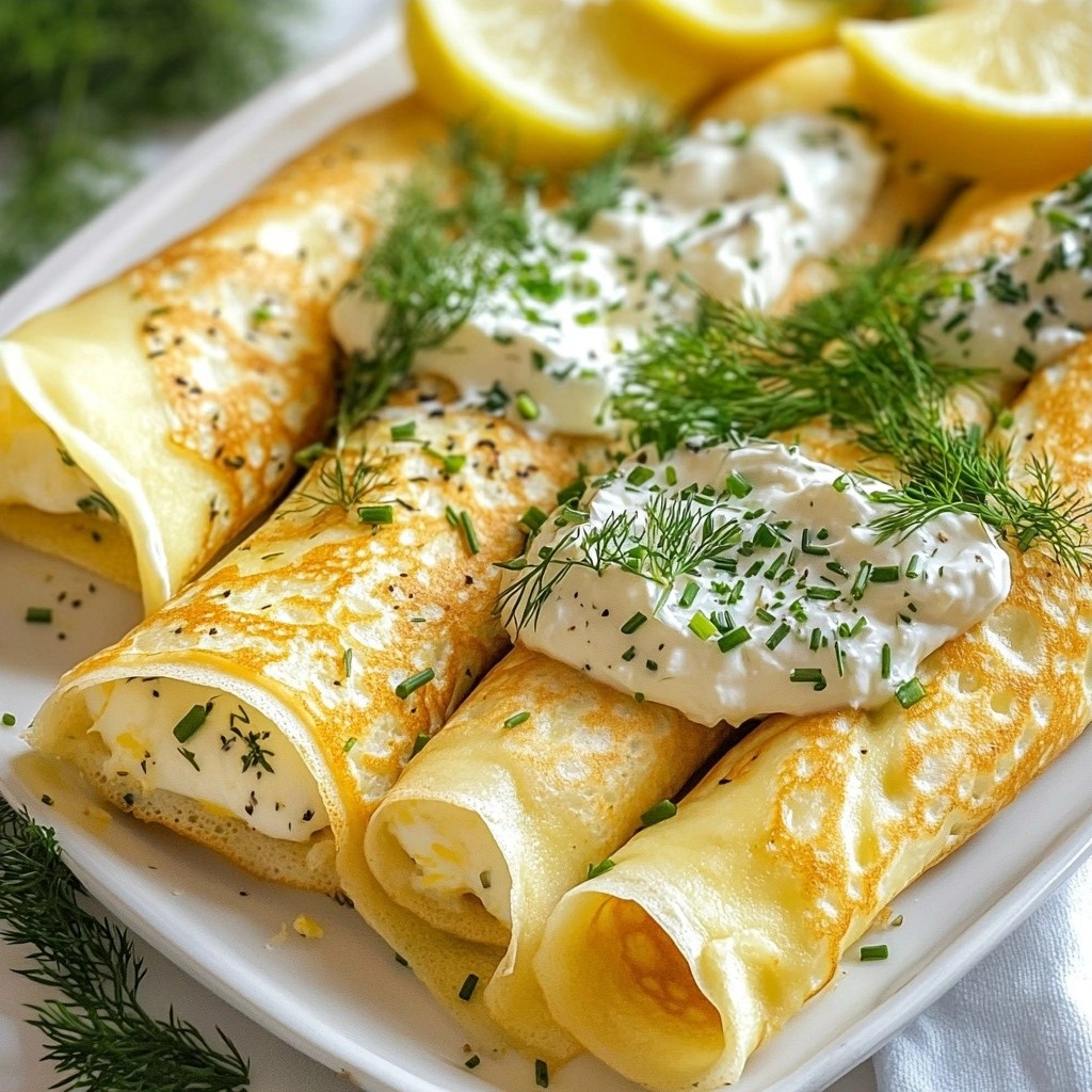Brunch Cream Cheese and Herb Stuffed Crepes Delight