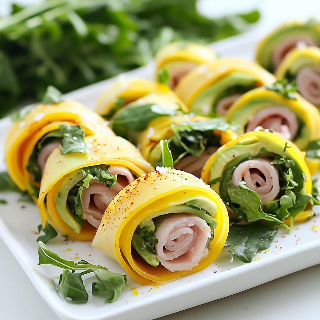 Quick Breakfast Avocado and Turkey Ham Roll-Ups Recipe