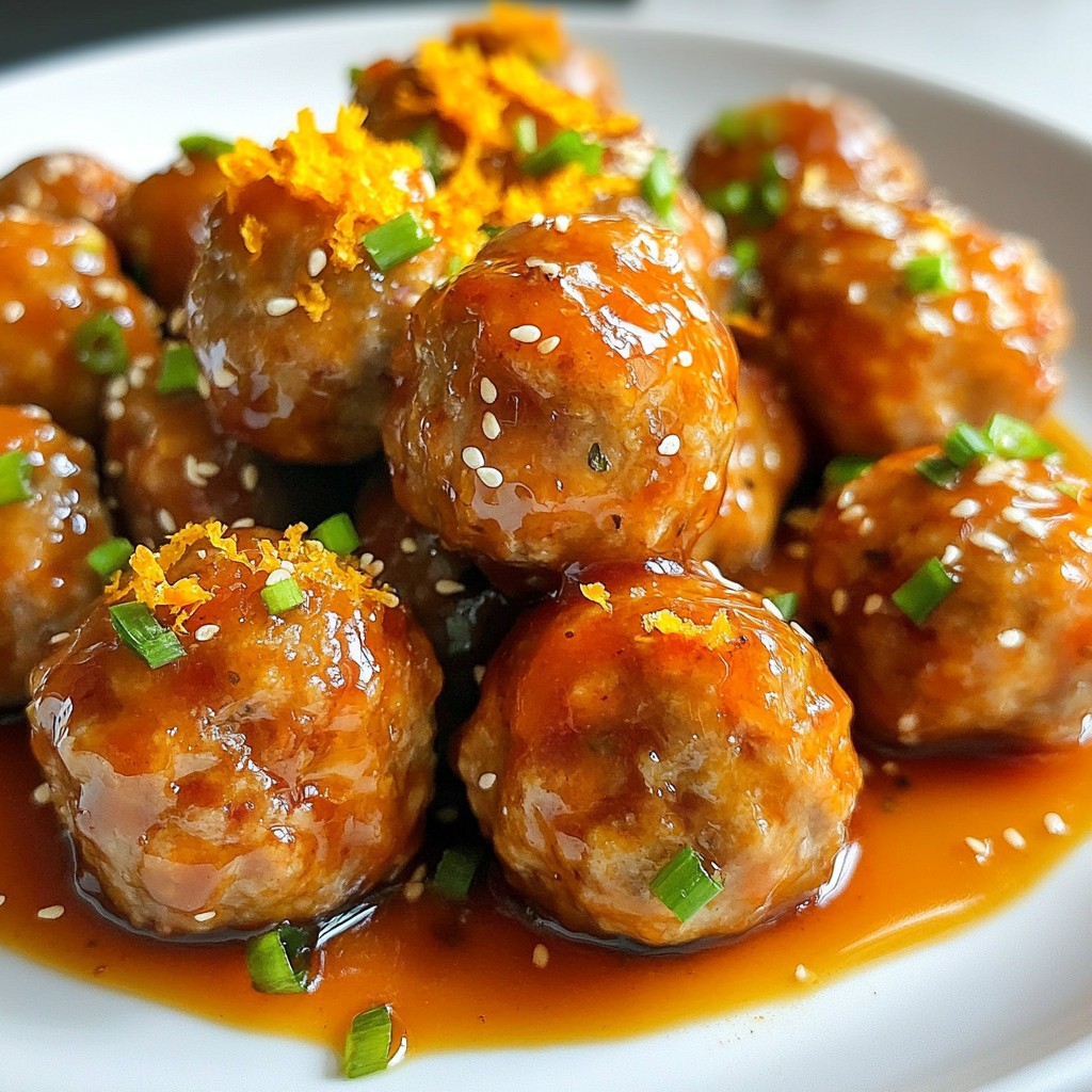 Orange Glazed Turkey Meatballs Tasty and Easy Recipe