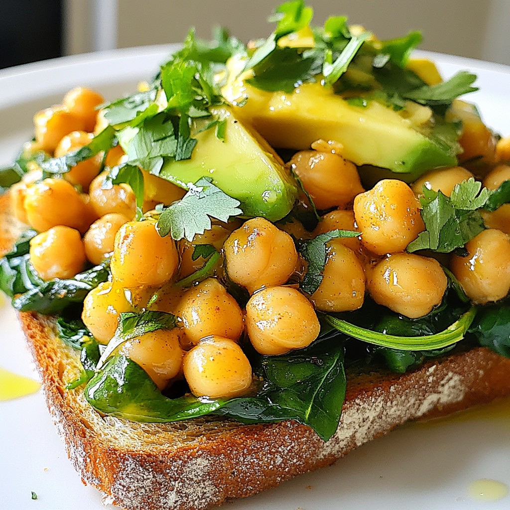 Brunch Spicy Chickpea and Spinach Toast Delight