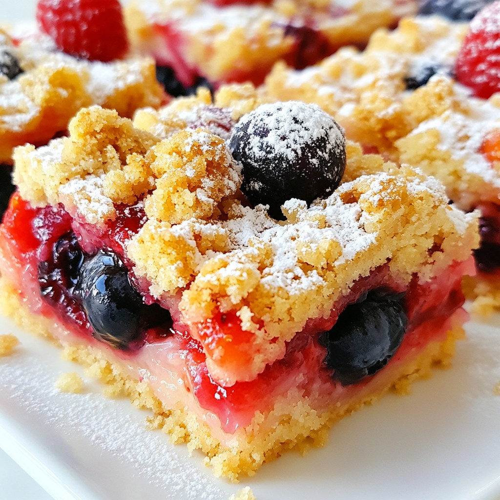 Triple Berry Crumble Bars Tasty and Simple Dessert
