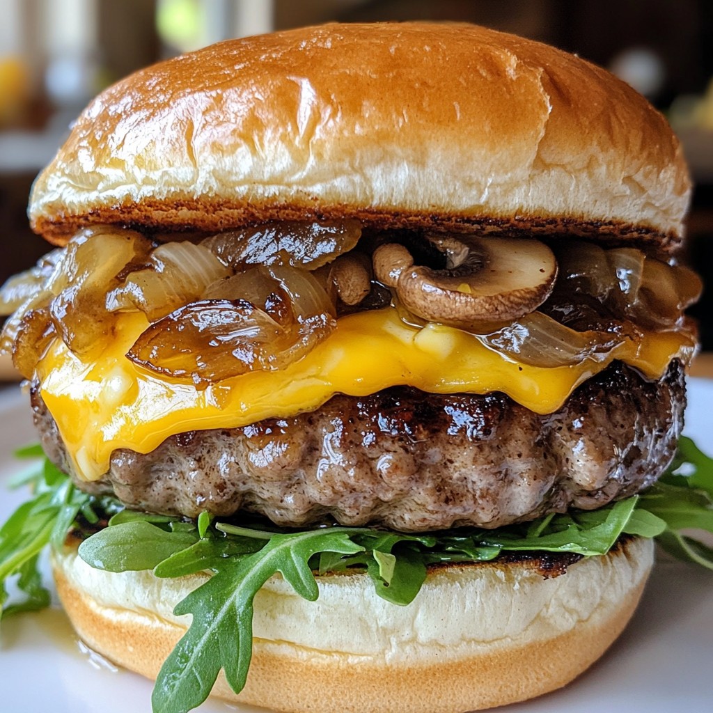 Caramelized Onion Mushroom Burger Delightful Recipe