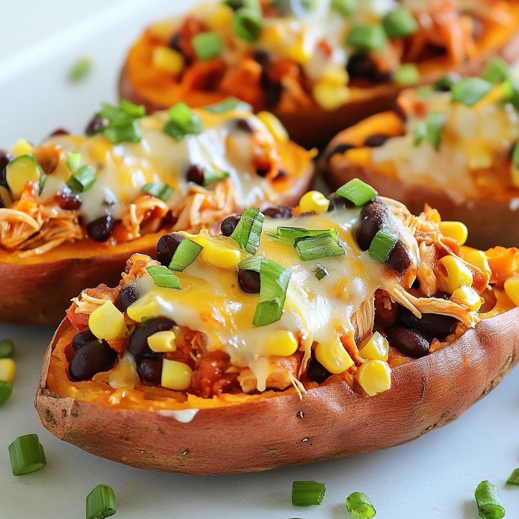 BBQ Chicken Stuffed Sweet Potatoes Tasty and Simple