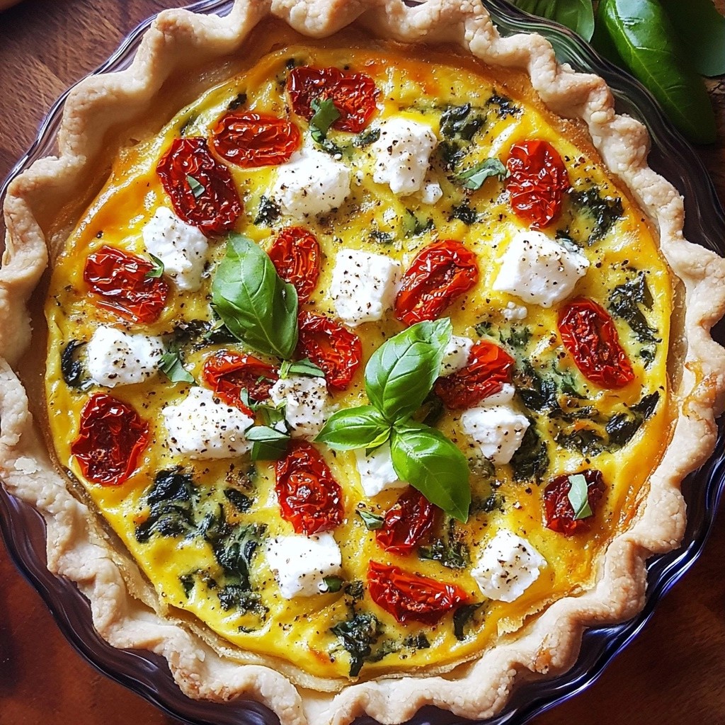 Brunch Sun-Dried Tomato and Spinach Quiche Delight