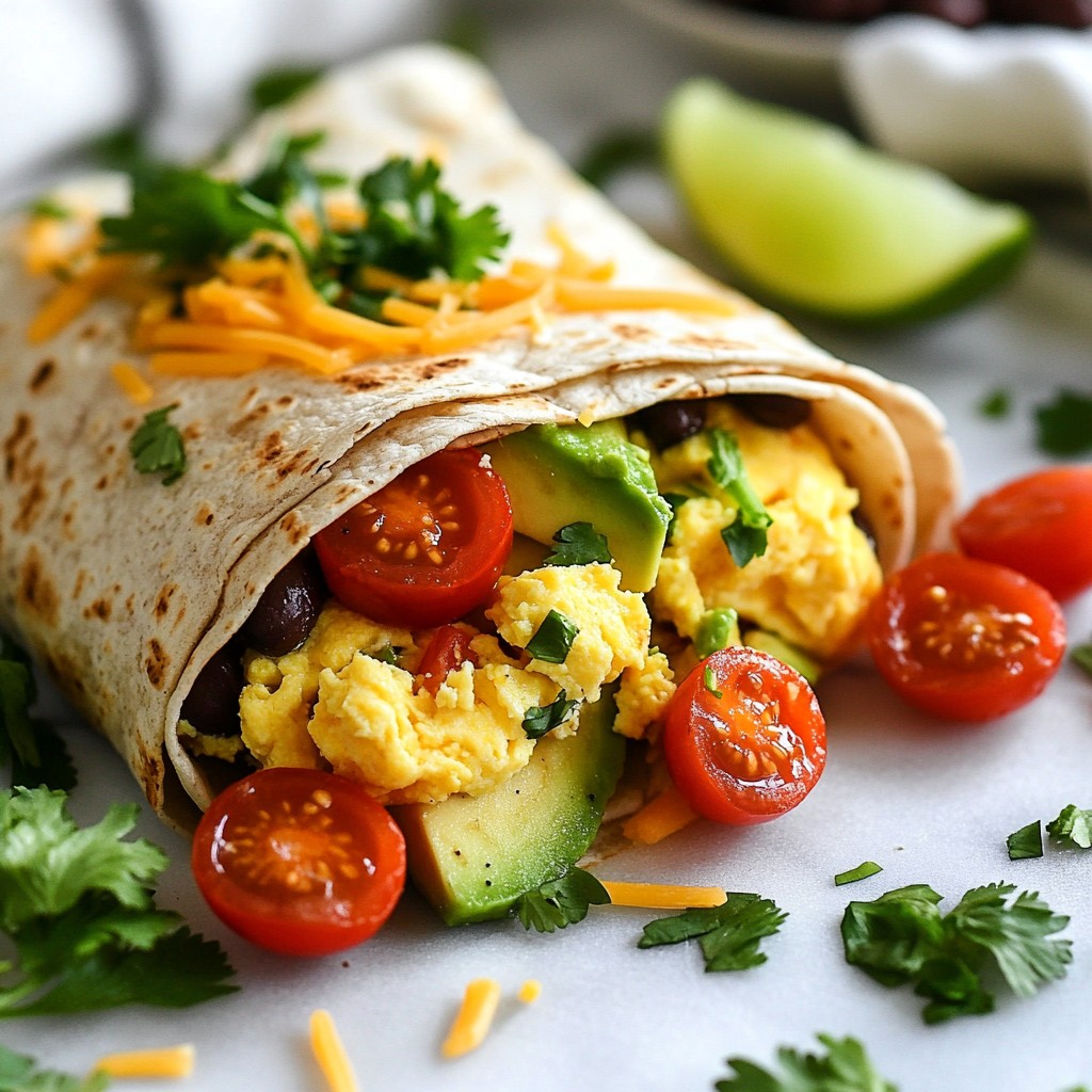 Protein Breakfast Egg and Avocado Burritos Delight