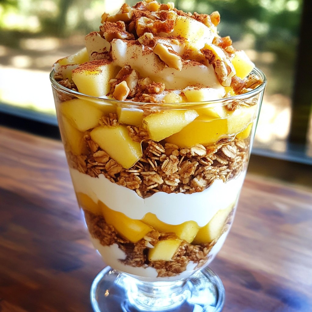 Quick Breakfast Apple and Cinnamon Yogurt Parfait Delight