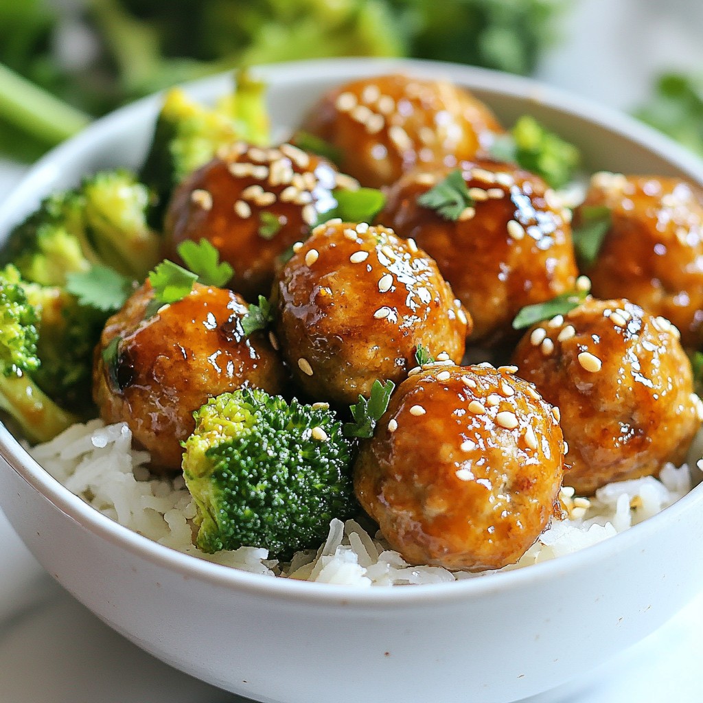 Teriyaki Turkey Meatball Bowls Delicious Healthy Meal