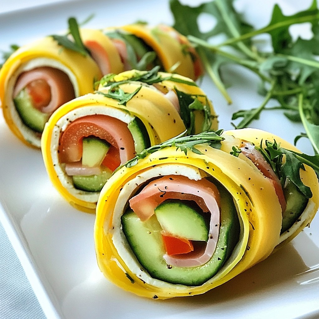 Quick Breakfast Avocado and Turkey Ham Roll-Ups Delight