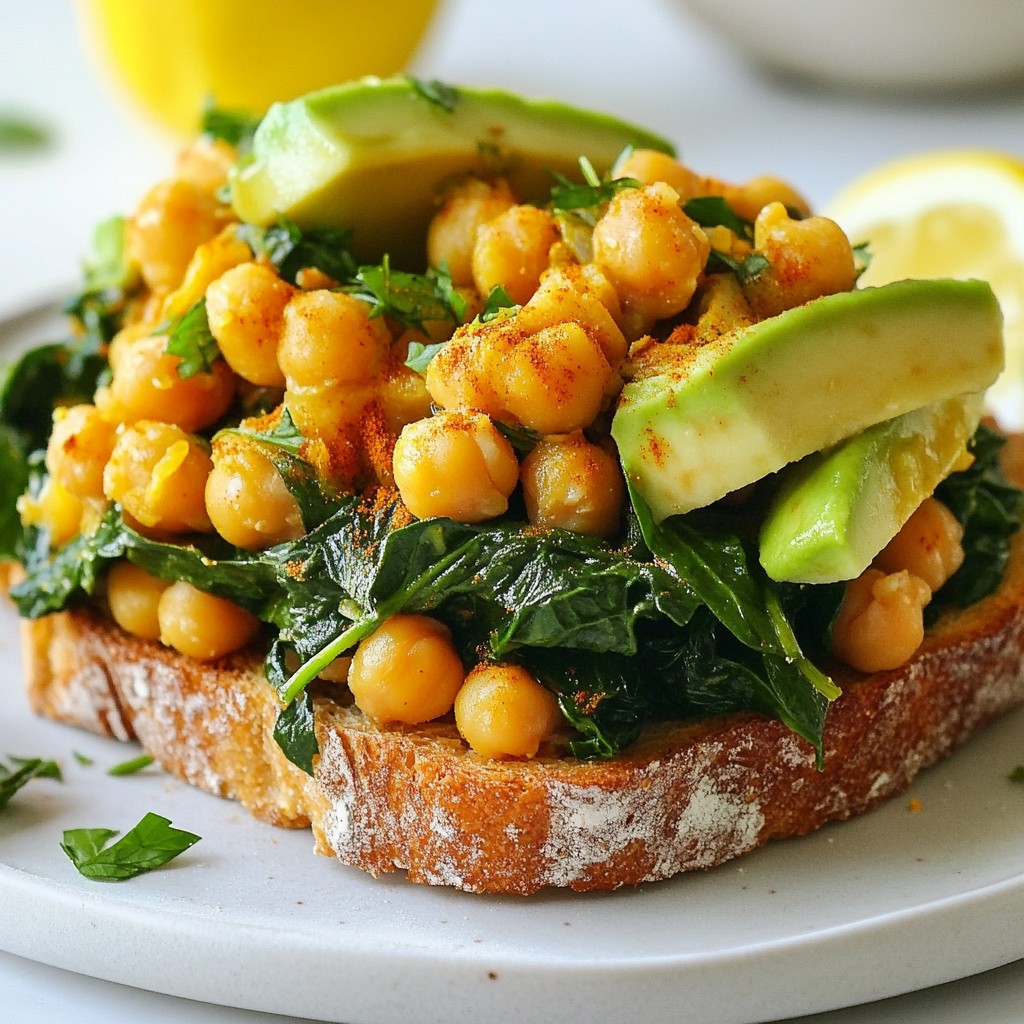 Brunch Spicy Chickpea and Spinach Toast Delight