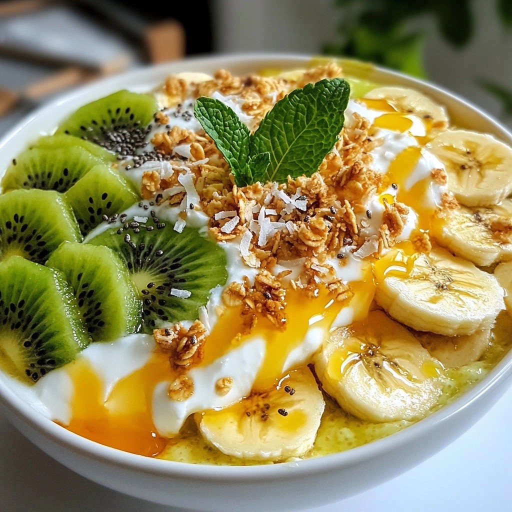 Quick Breakfast Tropical Kiwi and Banana Bowl Delight