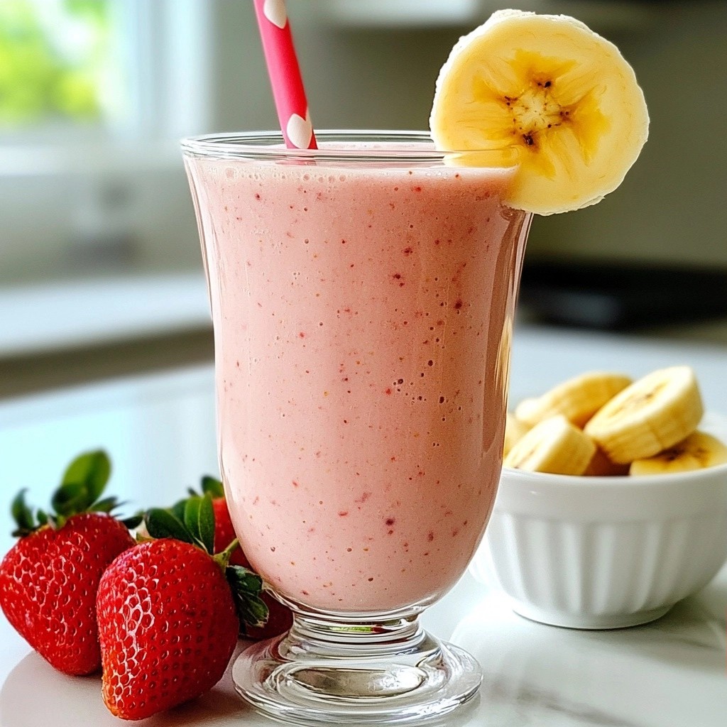 Breakfast Strawberry Banana Protein Smoothie Delight