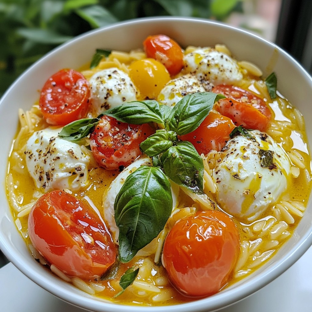 Creamy Tomato Mozzarella Orzo Simple and Tasty Dish