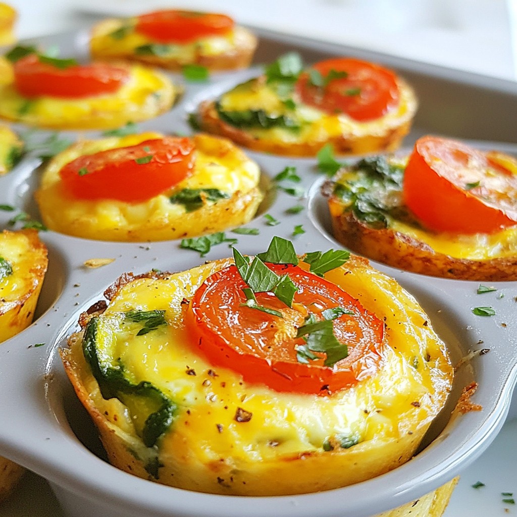 Make-ahead breakfast Veggie Quiche Cups Easy Recipe