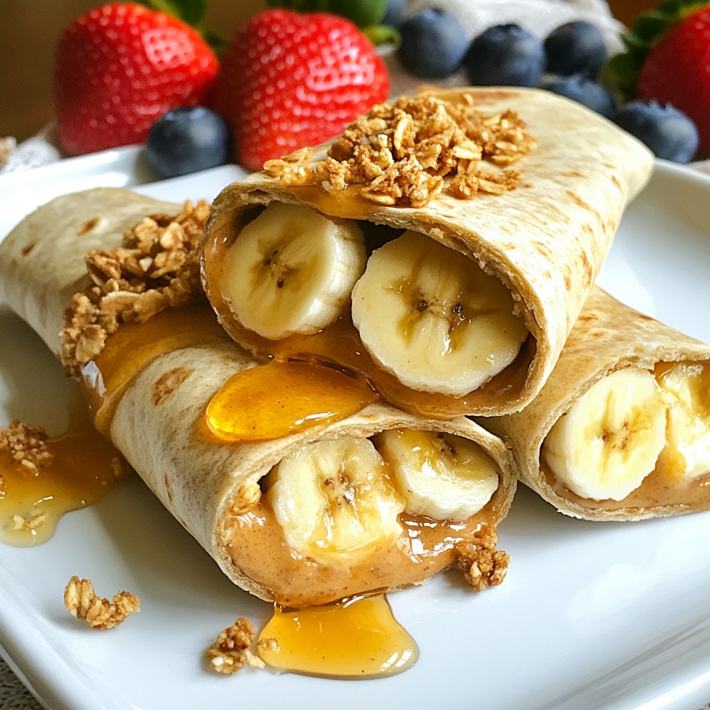 Quick Breakfast Peanut Butter Banana Wraps Delight
