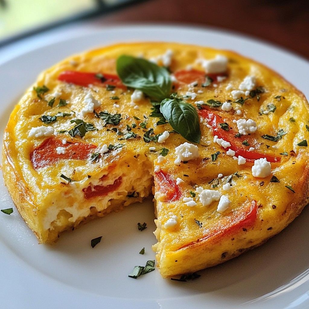 Brunch Roasted Red Pepper and Cheese Frittata Delight