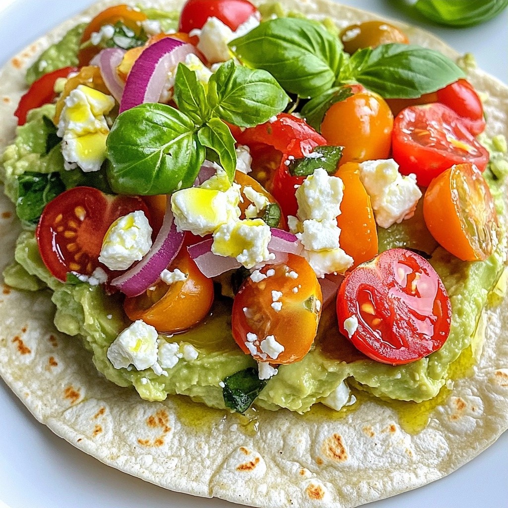 Quick Breakfast Avocado and Tomato Feta Wraps Recipe