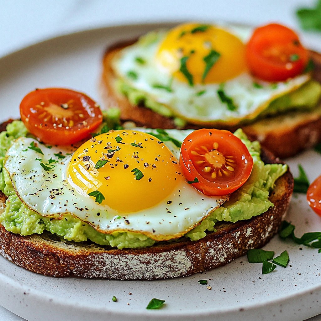 Quick Breakfast Avocado and Egg Toast Skillet Delight