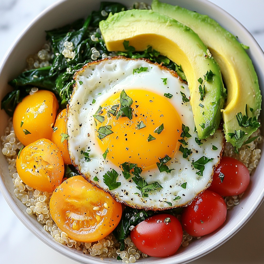 Protein Breakfast Quinoa and Egg Breakfast Bowl Recipe