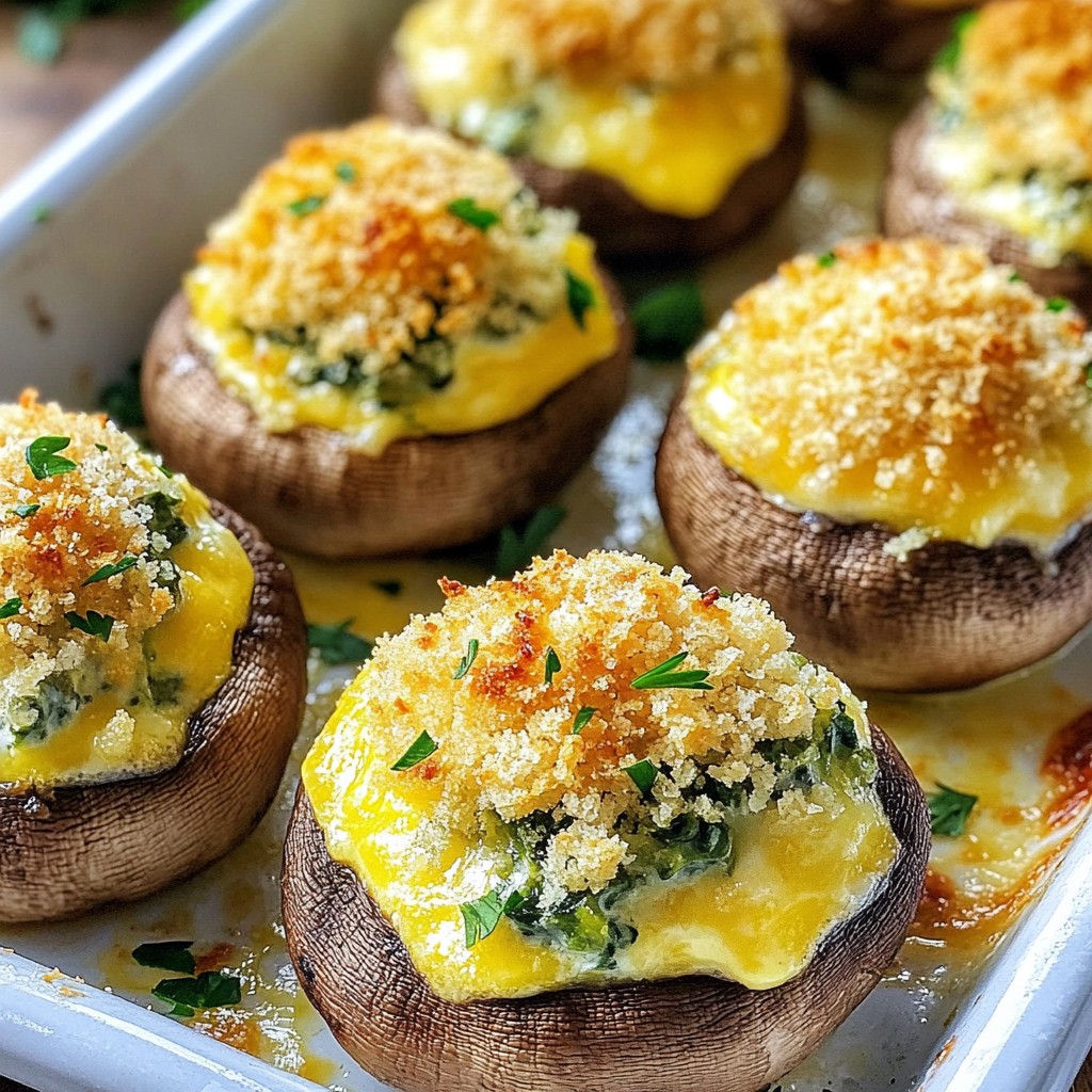 Cheesy Spinach Stuffed Mushrooms Tasty and Simple Treat