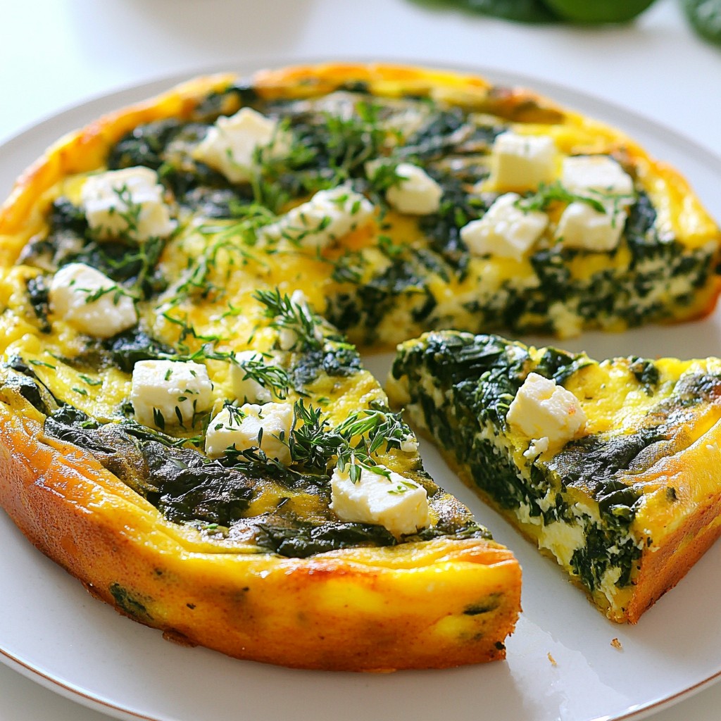 High-Protein Breakfast Spinach and Feta Frittata Recipe