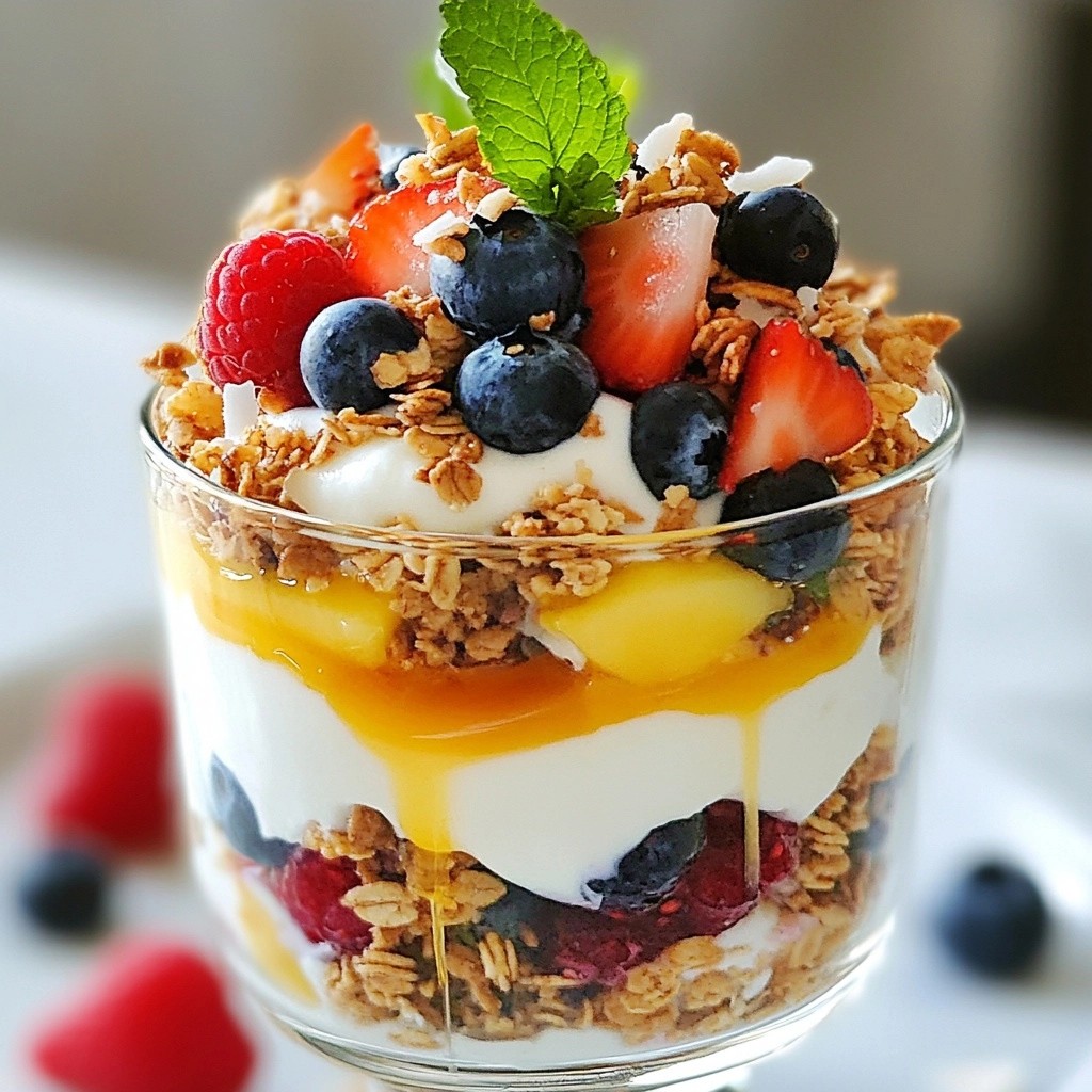 Quick Breakfast Coconut and Berry Yogurt Parfait Delight