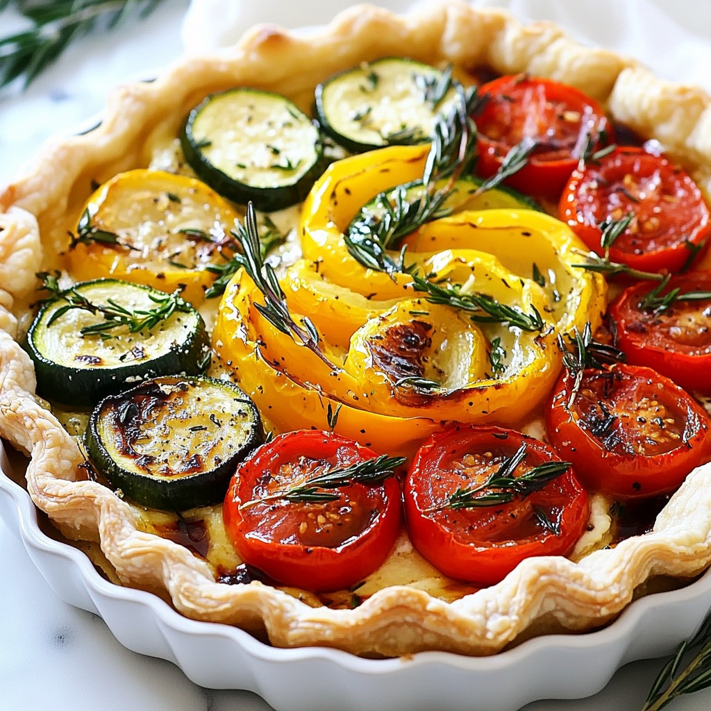 Brunch Garlic Herb Roasted Vegetable Tart Delight