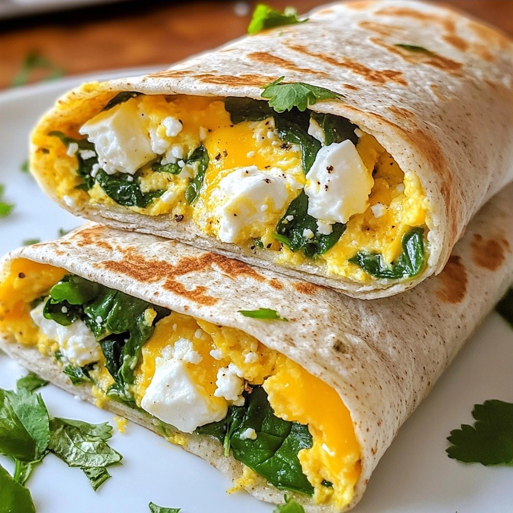 Quick Breakfast Spinach and Feta Wraps Easy Meal Idea
