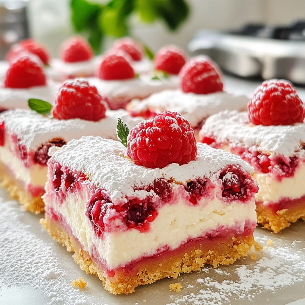 Raspberry Cheesecake Bars Creamy and Easy Recipe