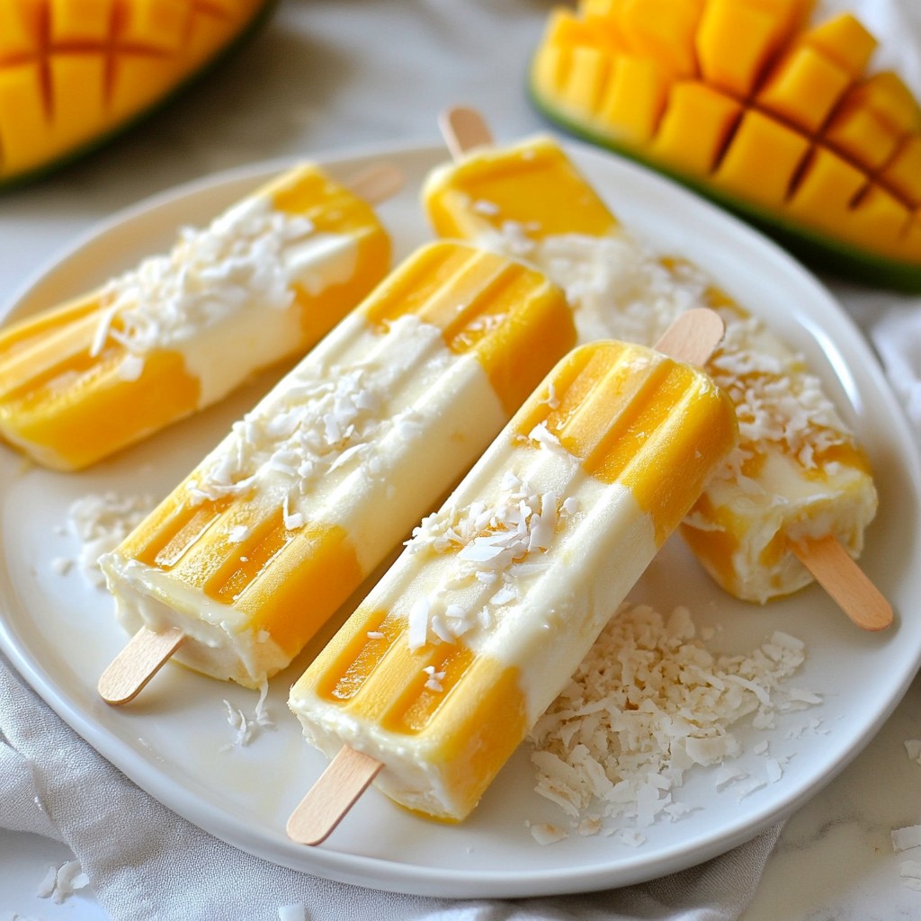 Coconut Mango Popsicles Refreshing Summer Treat